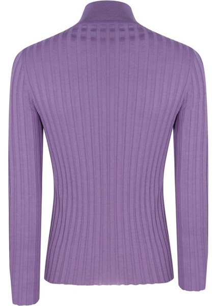 Lila Yarım Boğazlı Kadın Kazak fırsatları