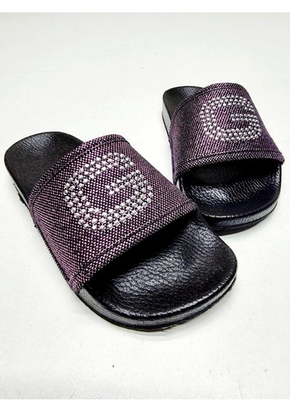 Çocuk Pırıltılı Harf Detaylı Ev Dışarı Terliği