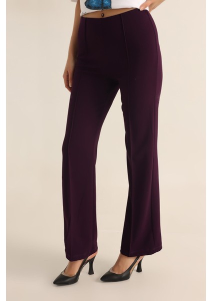 Kadın Çimalı Likralı Yüksek Bel Ispanyol Paça Pantolon fiyatları