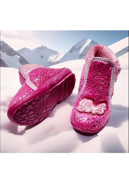 Çocuk Günlük Kaymaz Taban Fermuarlı Girls Panduf fırsatları