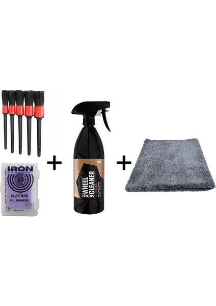 4 Lü Set Gyeon Q²m Iron Wheelcleaner Redefıned Jant Temizleyici 1lt + Kil + 5 Li Fırça Seti + Silme Bezi