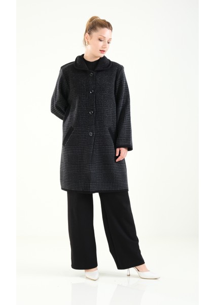 Kadın Çift Cepli Desenli Anne Hırkası Antrasit fiyatları