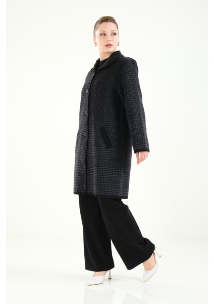 Kadın Çift Cepli Desenli Anne Hırkası Antrasit modelleri