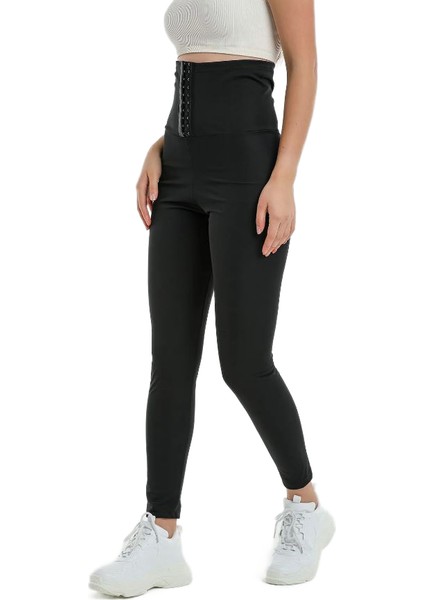 Zayıflatan Iki Beden Incelten Vücut Şekillendiren Yüksek Bel 3 Kopçalı Sauna Korse