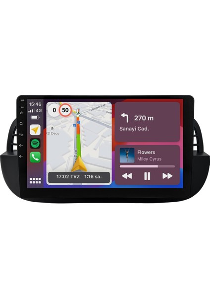 Fiat 500 Multimedya Sistemi (2008-2014) Android 14 Multimedya - 2 GB Ram - 32 GB Hafıza - Carplay CRV4652XPB indirimleri