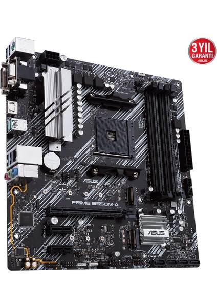 Prıme B550M-A Amd B550 Am4 Ddr4 4400 HDMI DVI VGA Çift M2 Usb3.2 Argb Matx Pcıe 4.0 Ecc Ram Des