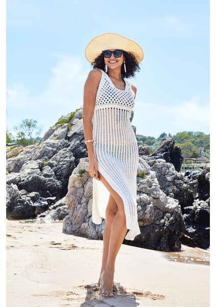 Ajurlu Triko Plaj Elbise 27145 fiyatları