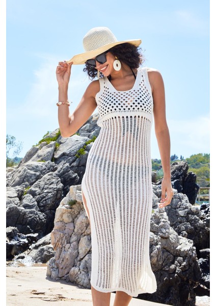 Ajurlu Triko Plaj Elbise 27145 indirimleri