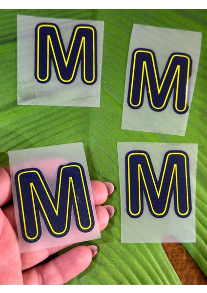 5 x 4 cm 4 Adet Ütü Ile Yapışan M Harfi Transfer Baskı Arma