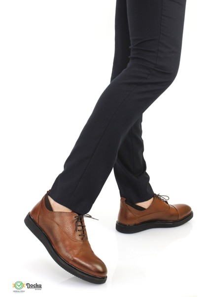 Erkek Hakiki Deri Kalın Taban Klasık Yarı Parlak Oxford Ayakkabı ER24/CS860