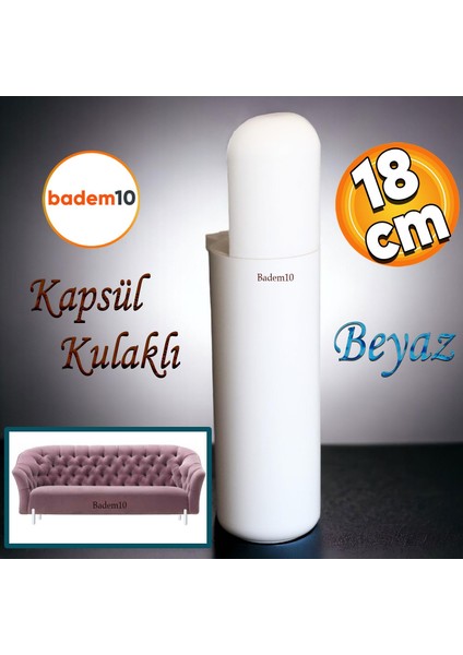 Kapsül Bohem Mobilya Yükseltici Sehpa Kanepe Tv Ünitesi Koltuk Ayağı Baza Ayakları Mat Beyaz 18 Cm