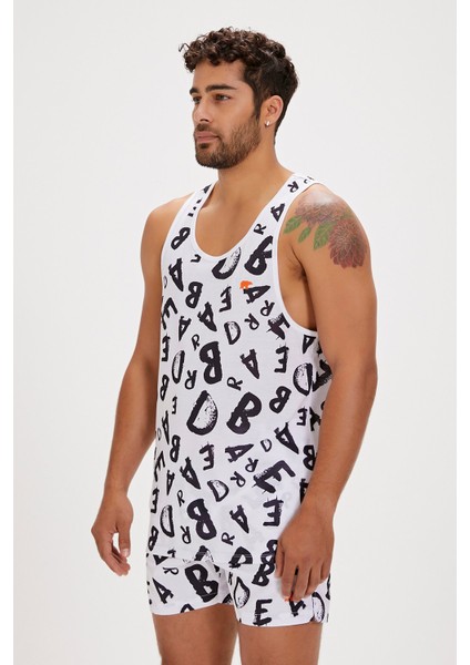 Bling Beyaz Erkek Atlet modelleri