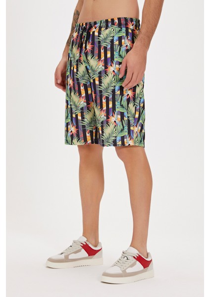 Bloom Siyah Baskılı Erkek Şort fiyatları