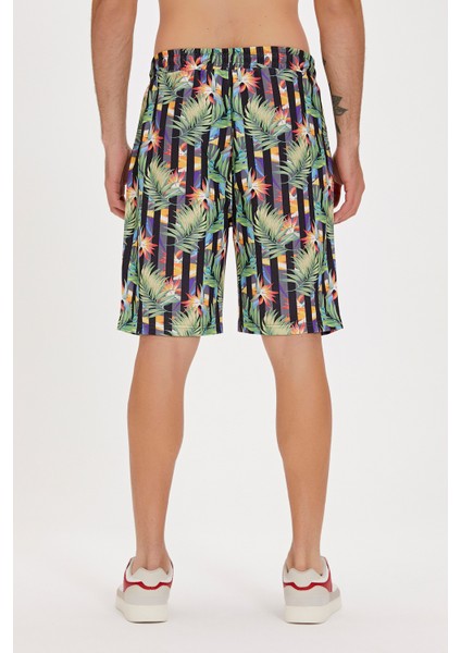 Bloom Siyah Baskılı Erkek Şort indirimleri