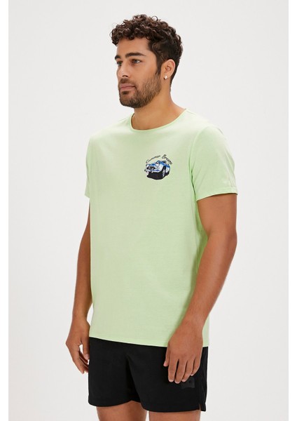 Dustin Yeşil Baskılı Erkek Tişört fırsatları