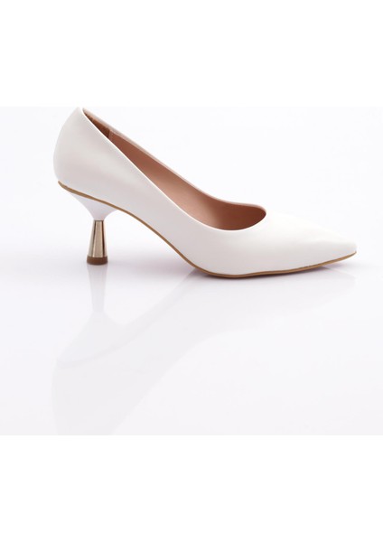340-1 Kadin Sivri Burun Parmak Dekolteli Topuklu Ayakkabi