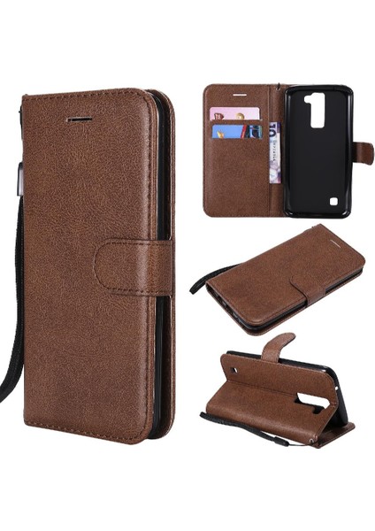 Lg K7 Için Flip Case/k8 Klasik Düz Renk Kart ile Yüksek Kaliteli Deri (Yurt Dışından)