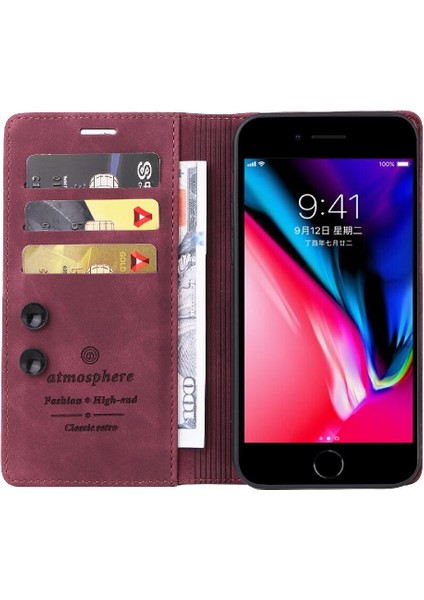 Iphone 7 Için Flip Case Artı/8 Artı Cüzdan Deri Kılıf Darbeye Basit (Yurt Dışından)