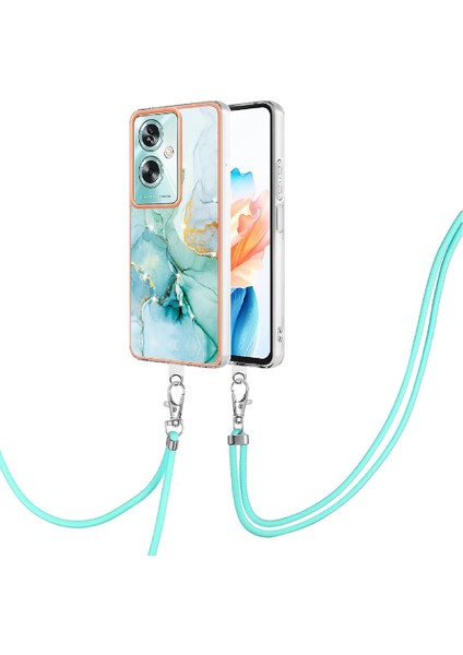 Oppo A2 5g Için Kılıf Anti-Scratch Yumuşak Tampon Crossbody Kordon Askısı Mermer (Yurt Dışından)