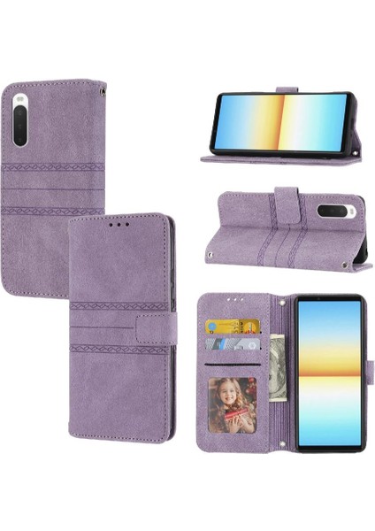 Sony Xperia 10 V Darbeye Koruyucu Pu Deri Cüzdan Için Flip Case (Yurt Dışından)