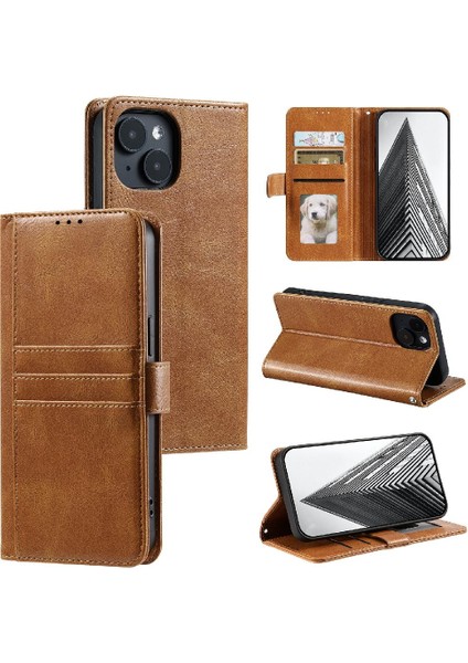 Iphone 15 Için Flip Case Artı Cüzdan Kickstand Pu Deri 6 Kart Yuvaları (Yurt Dışından)