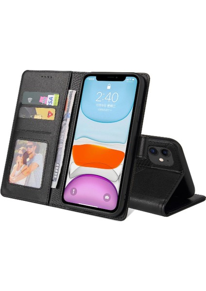 Iphone 11 Için Flip Case Üç Kart Yuvaları Kickstand Premium Deri (Yurt Dışından) indirimleri