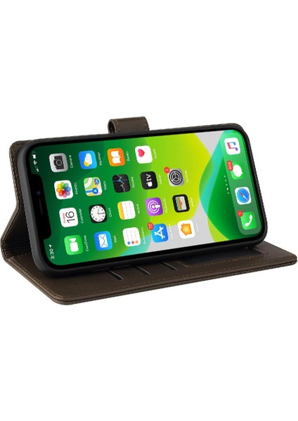 Iphone 13 Mini Üç Kart Yuvaları Premium Deri Kickstand Için Flip Case (Yurt Dışından)