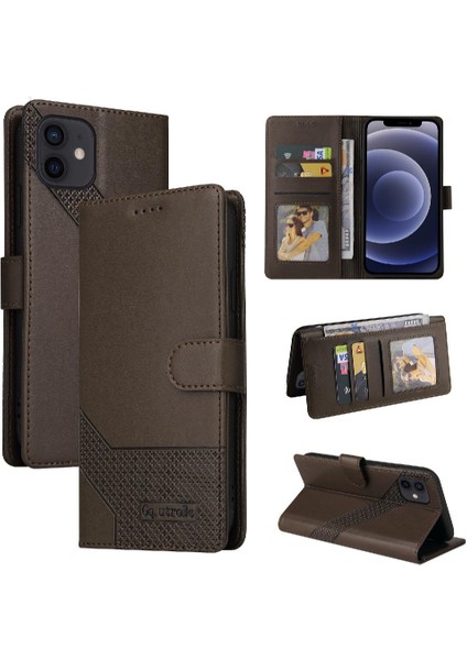 Iphone 12 Mini Üç Kart Yuvaları Kickstand Premium Deri Için Flip Case (Yurt Dışından)