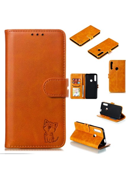 Cüzdan Kılıf Için Huawei P Akıllı Z Kickstand Tüm Yuvarlak Koruma Kartı (Yurt Dışından)
