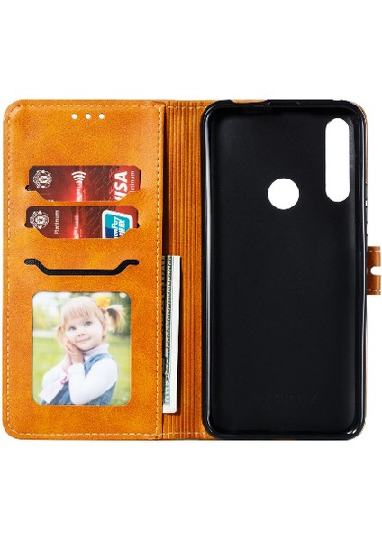 Cüzdan Kılıf Için Huawei P Akıllı Z Kickstand Tüm Yuvarlak Koruma Kartı (Yurt Dışından)