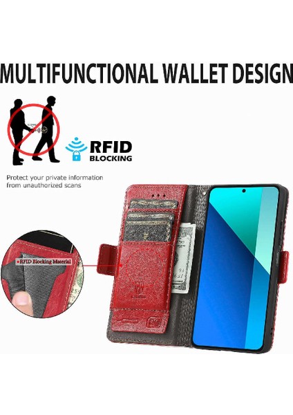 Xiaomi Redmi Not 13 Için Flip Case 4g Iş Ekleme Cüzdan Çok Renkli (Yurt Dışından)