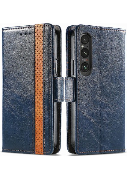 Sony Xperia 1 V Çok Renkli Ekleme Iş Çoklu Kart Için Flip Case (Yurt Dışından)