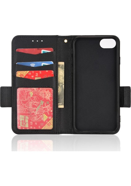 Iphone 7/8 Için Kılıf Manyetik Cüzdan Yan Toka Kart Yuvaları Tutucu Pu (Yurt Dışından)