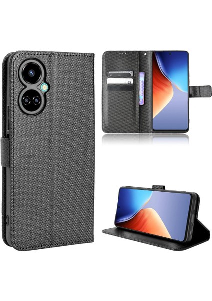 Tecno Camon 19 Kickstand Manyetik Cüzdan Kapak Kart Tutucu Için Kılıf (Yurt Dışından)