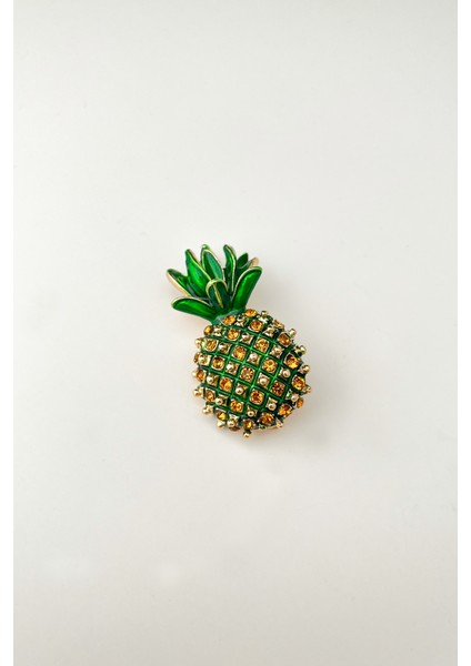 Taşlı Mineli Ananas Broş (En:3 Boy:5cm)