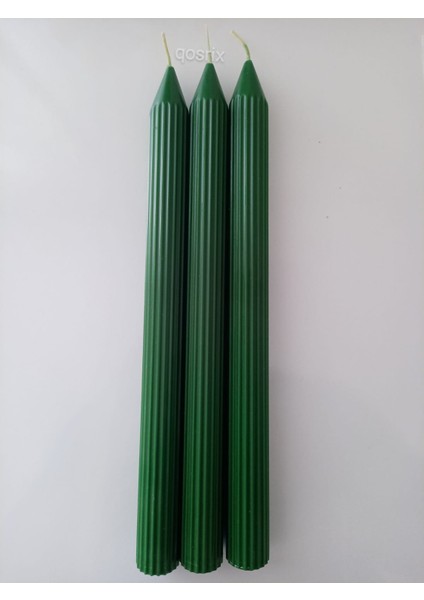3'lü Yeşil Şamdan Mumu 1. Kalite Doğal Kokulu Uzun Çubuk Konik Mum Dekoratif fiyatları