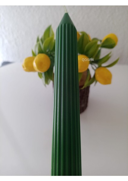 3'lü Yeşil Şamdan Mumu 1. Kalite Doğal Kokulu Uzun Çubuk Konik Mum Dekoratif modelleri