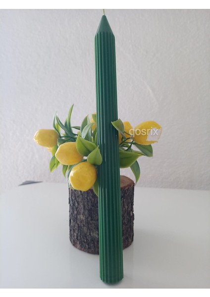 3'lü Yeşil Şamdan Mumu 1. Kalite Doğal Kokulu Uzun Çubuk Konik Mum Dekoratif fırsatları