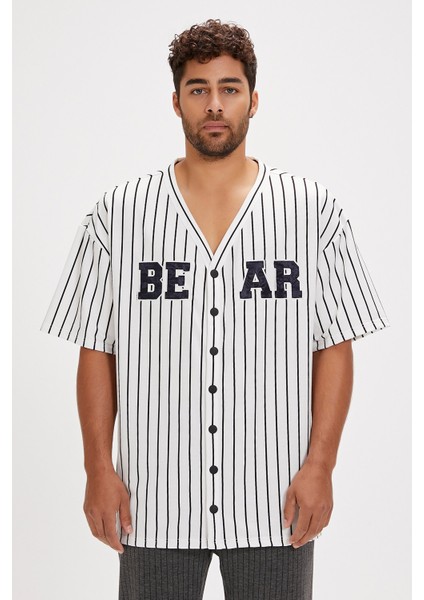 Homer Beyaz Baskılı Erkek Gömlek