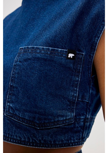 Veronica Indigo Mavi Kadın Denim Crop fiyatları
