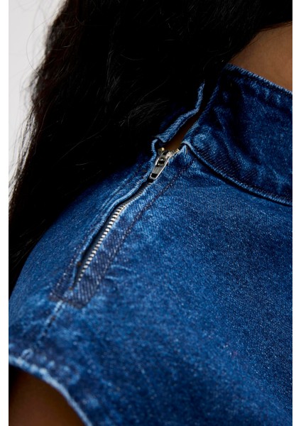 Veronica Indigo Mavi Kadın Denim Crop modelleri