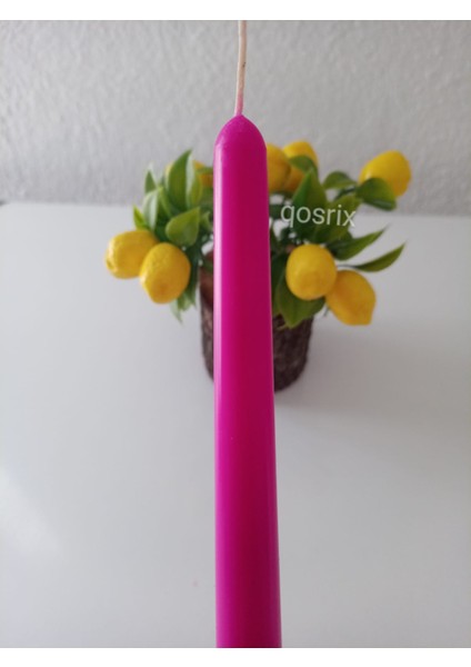 4'lü Pembe Fuşya Şamdan Mumu 1. Kalite Doğal Kokulu Uzun Çubuk Konik Mum Dekoratif fiyatları