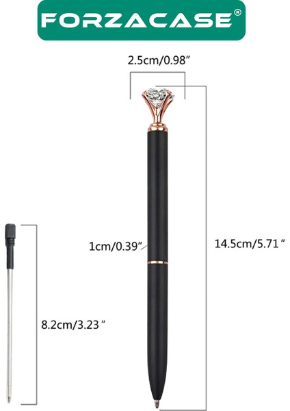 Ikili Elmas Taşlı Metal Kalem 2’li Tükenmez Kalem Seti - FC556