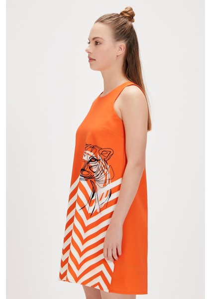Misty Turuncu Kadın Baskılı Elbise fiyatları