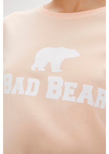 Logo Tee Pembe Logo Baskılı Basic Kadın Tişört modelleri