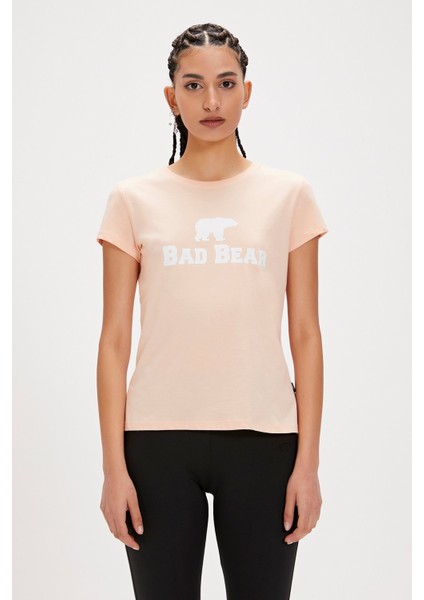 Logo Tee Pembe Logo Baskılı Basic Kadın Tişört