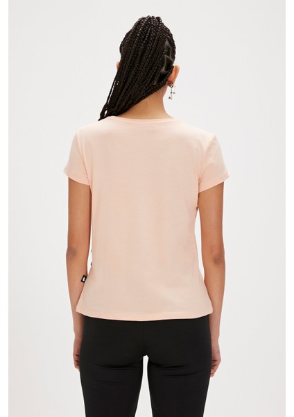 Logo Tee Pembe Logo Baskılı Basic Kadın Tişört indirimleri