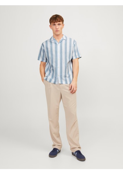 Erkek Keten Karisimli Çizgili Gömlek - Ccsummer fiyatları