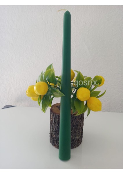 4'lü Yeşil Şamdan Mumu 1. Kalite Doğal Kokulu Uzun Çubuk Konik Mum Dekoratif modelleri