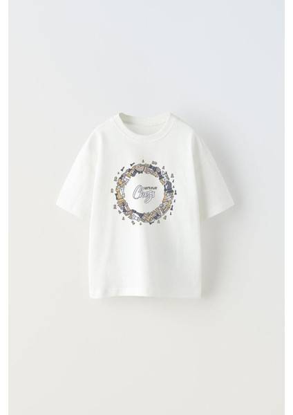 The Champ Let's Play Chess Yazılı Dönen Satranç Tasarım Baskılı Beyaz Erkek Çocuk T-Shirt